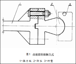 復擺式破碎機改進前的接觸方式