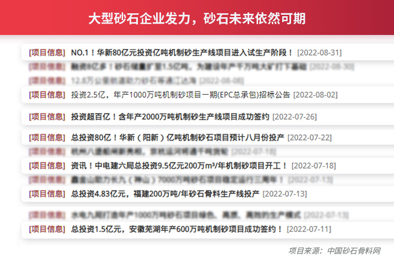 大型砂石企業發力，砂石行業未來依然可期