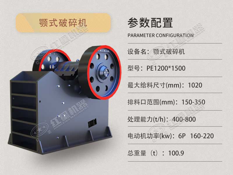 PE1200*1500顎式破碎機參數