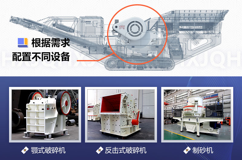 移動破碎機可根據不同需求配置不同主機