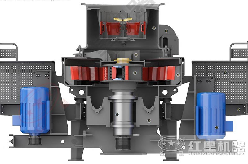 HX移動制砂機主機結構截面圖